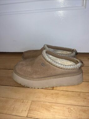 UGG Tan Suede Platform Wedge Slip-Ons